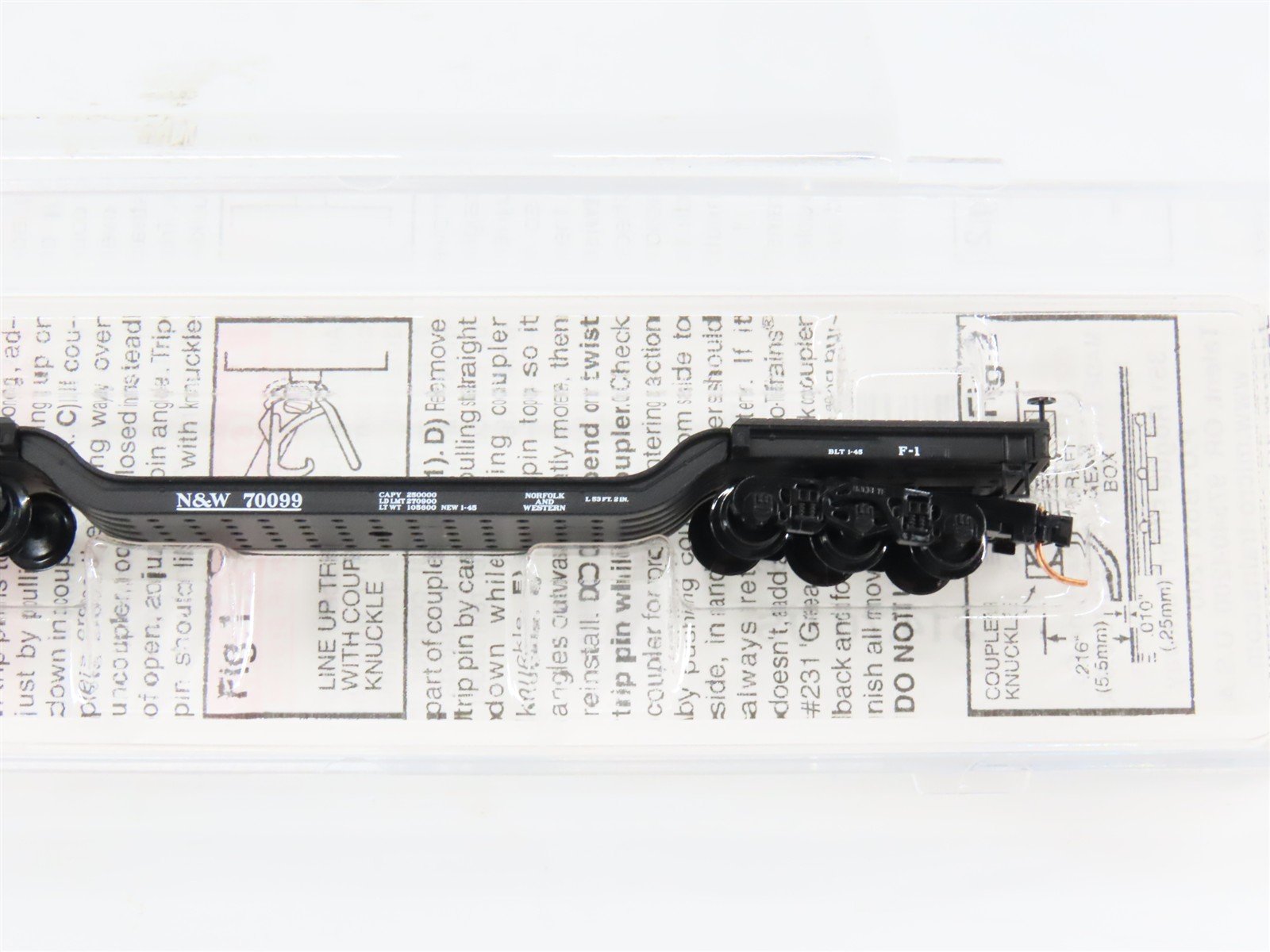 N Scale Micro-Trains 109030 NW Norfolk & Western Depressed-Center Flat Car RTR