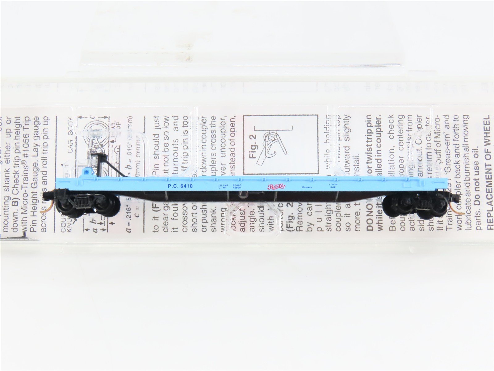 N Scale Micro-Trains 64060 PC Pepsi-Cola Converted TOFC Flat Car 6410 RTR