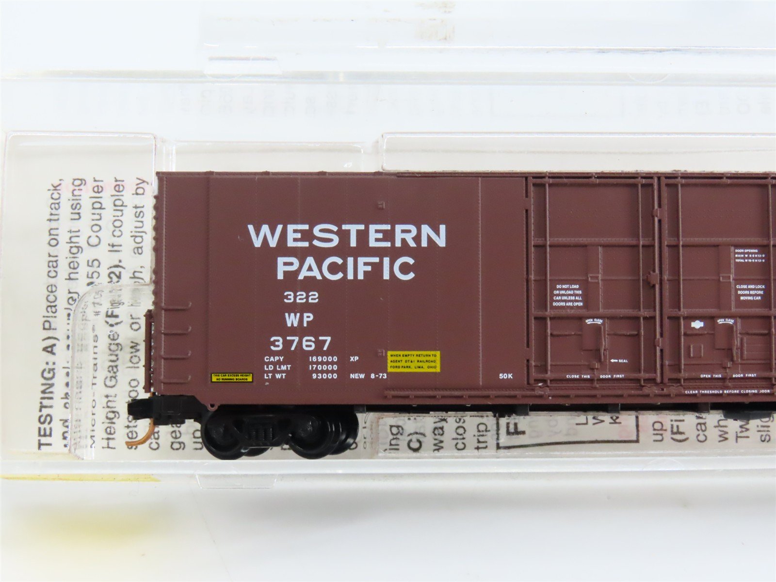 N Scale Micro-Trains 102050 WP Western Pacific 60' Box Car 3767 RTR