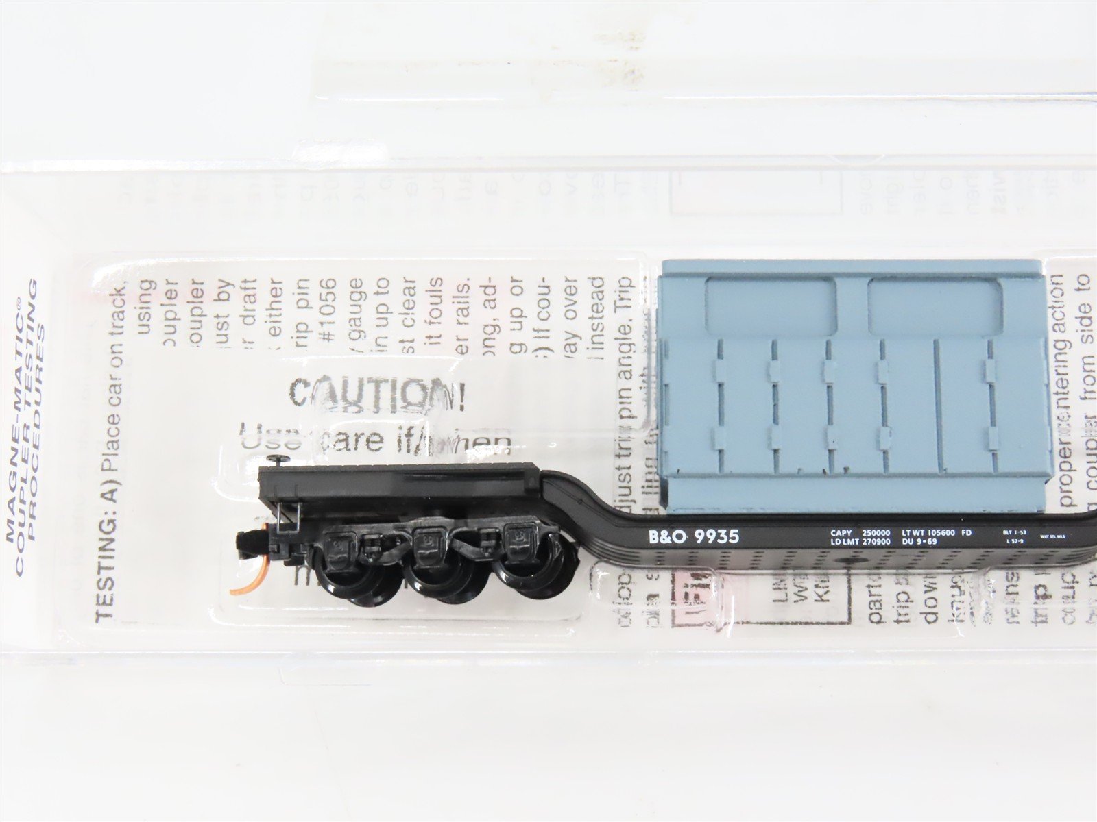 N Scale Micro-Trains 109210 B&O Baltimore & Ohio Flat Car 9935 RTR