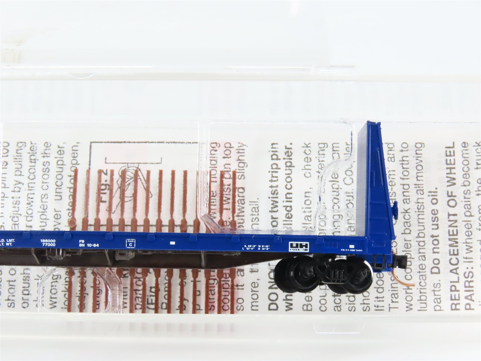 N Scale Micro-Trains 54110 MRL Montana Rail Link 61' Bulkhead Flat Car 62020 RTR