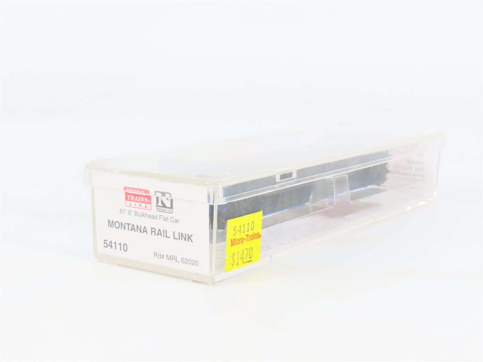 N Scale Micro-Trains 54110 MRL Montana Rail Link 61' Bulkhead Flat Car 62020 RTR