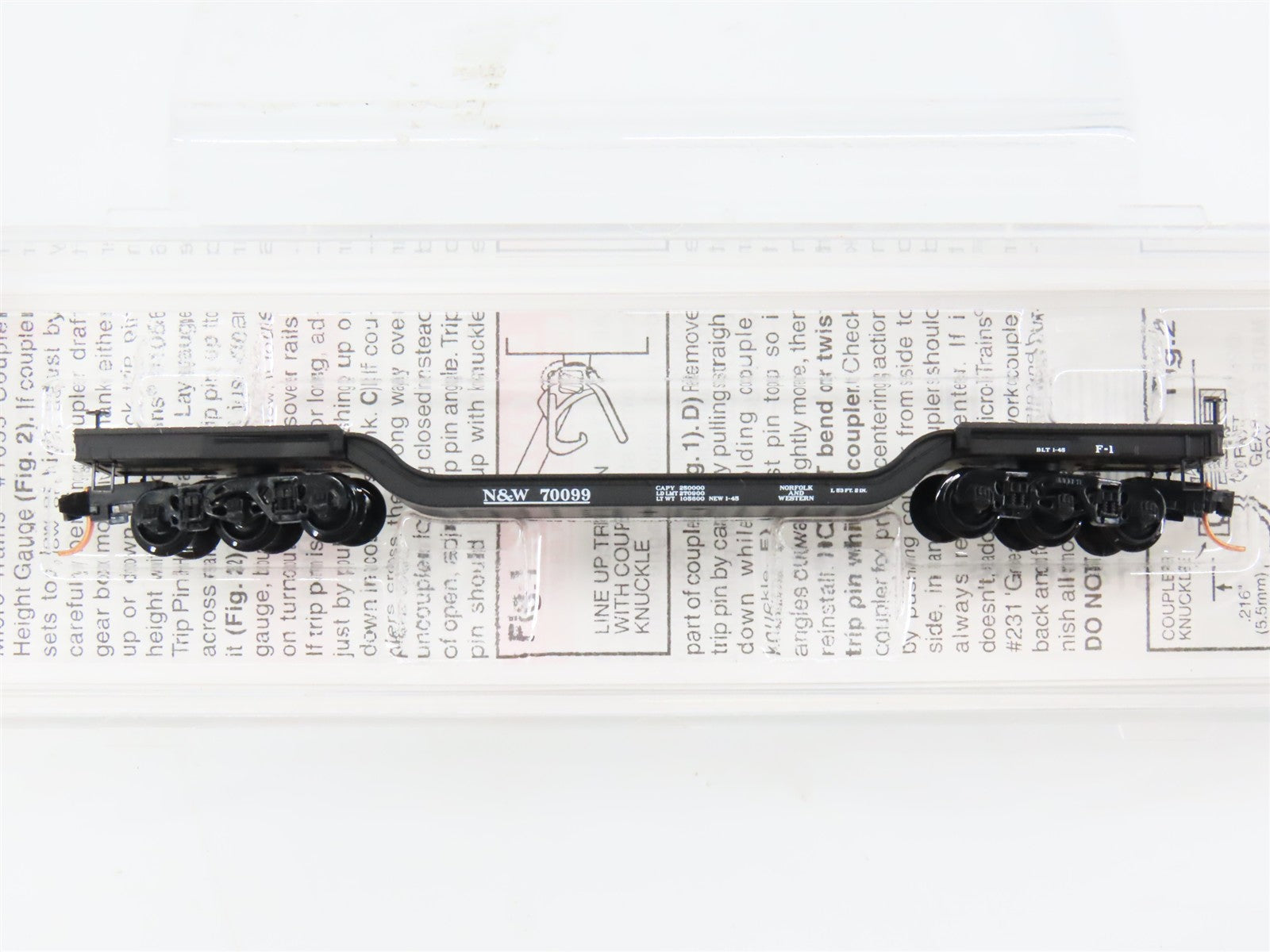 N Scale Micro-Trains 109030 N&W Norfolk & Western Flat Car 70099 RTR