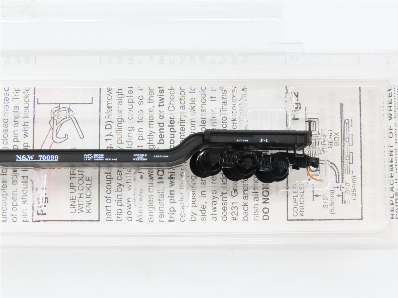 N Scale Micro-Trains 109030 N&W Norfolk & Western Flat Car 70099 RTR