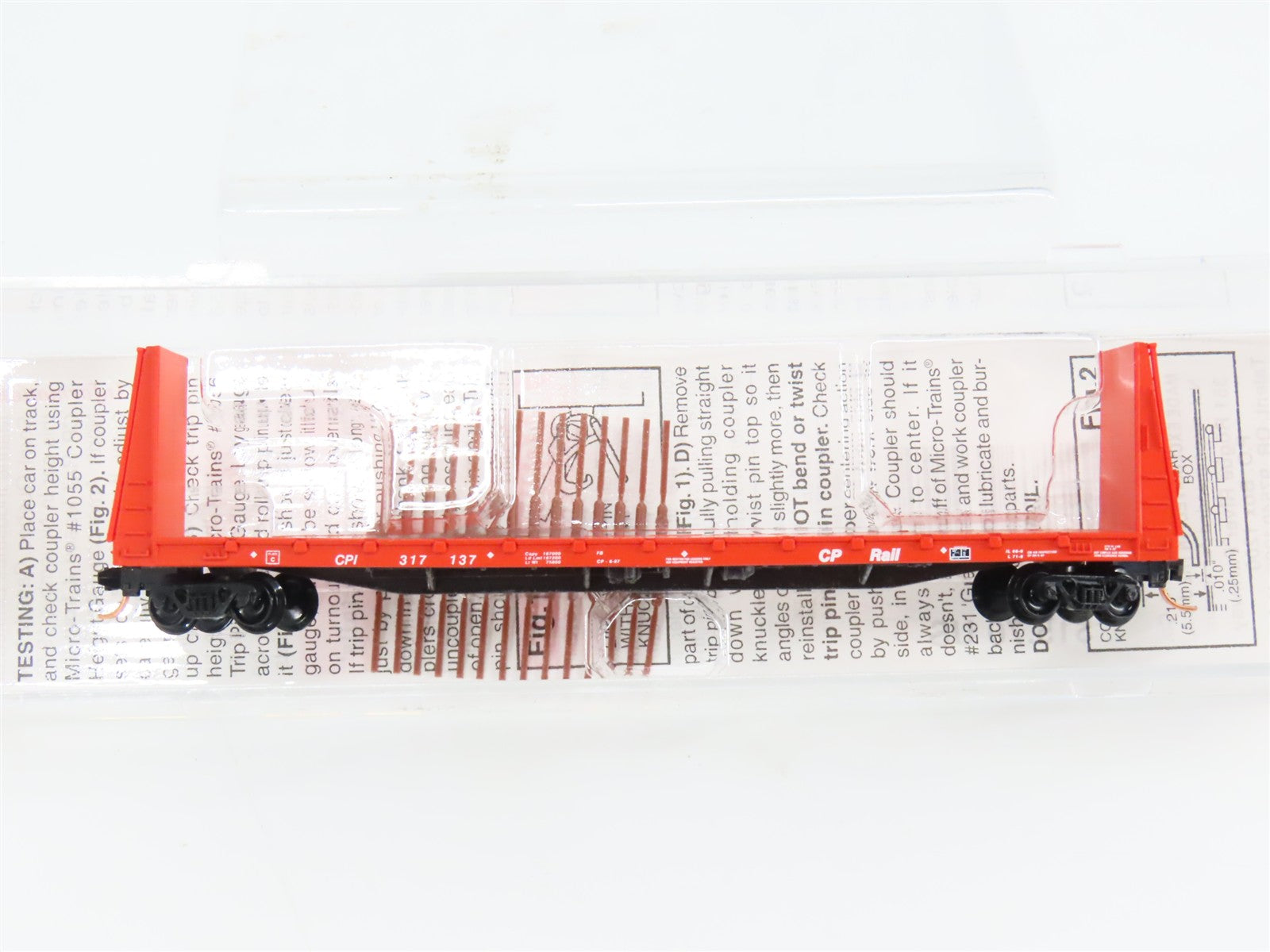 N Scale Micro-Trains 54070 CP Rail Bulkhead Flat Car 317137 RTR