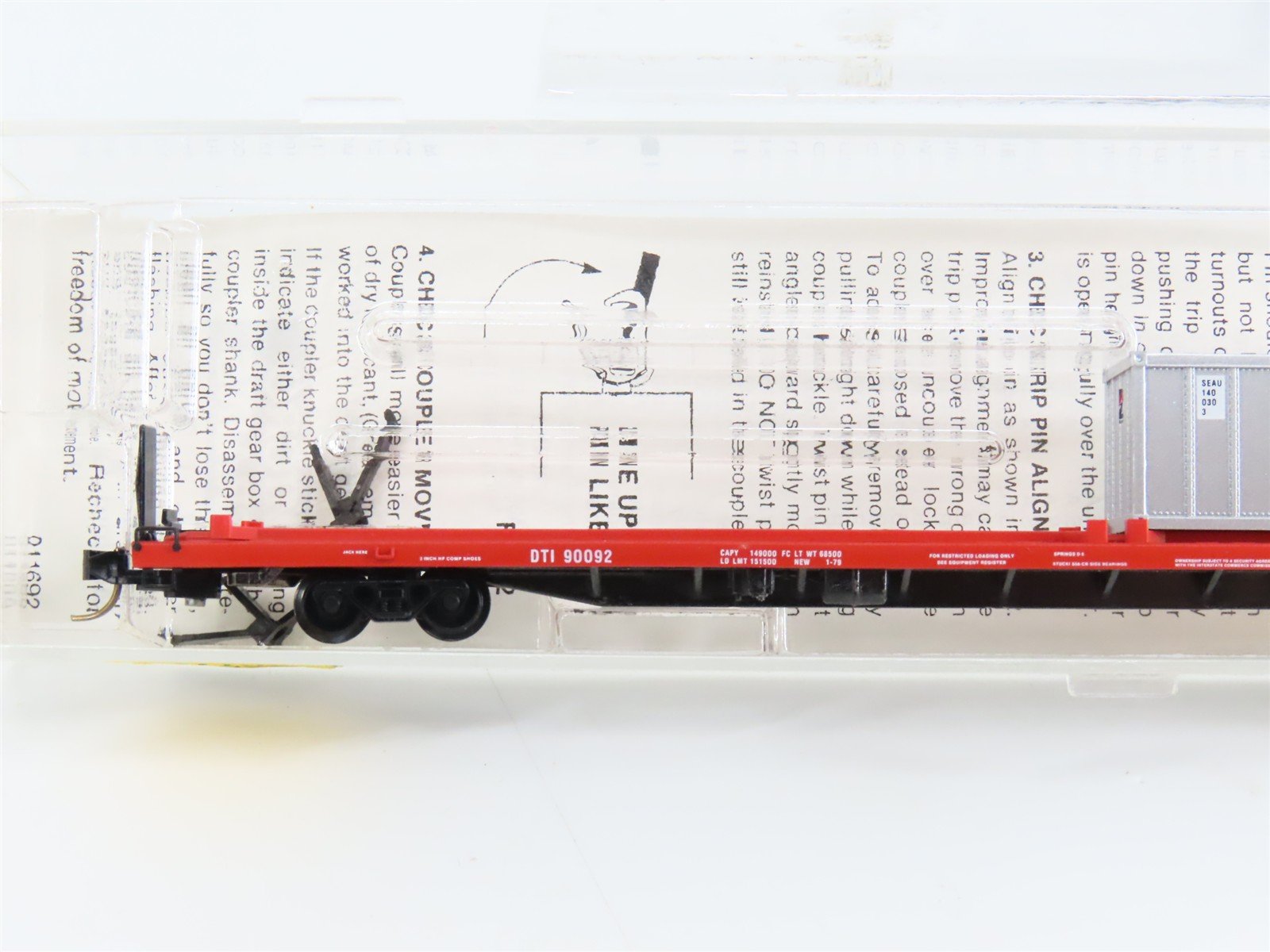 N Scale Micro-Trains 72213 DTI Detroit, Toledo & Ironton 89' Flat Car 90092 RTR