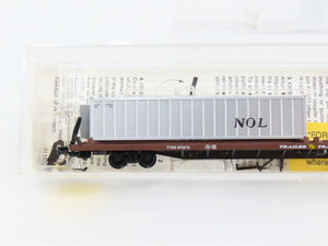 N Scale Micro-Trains 72223 TTAX Trailer Train 89' Flat Car w/ 40' Container RTR