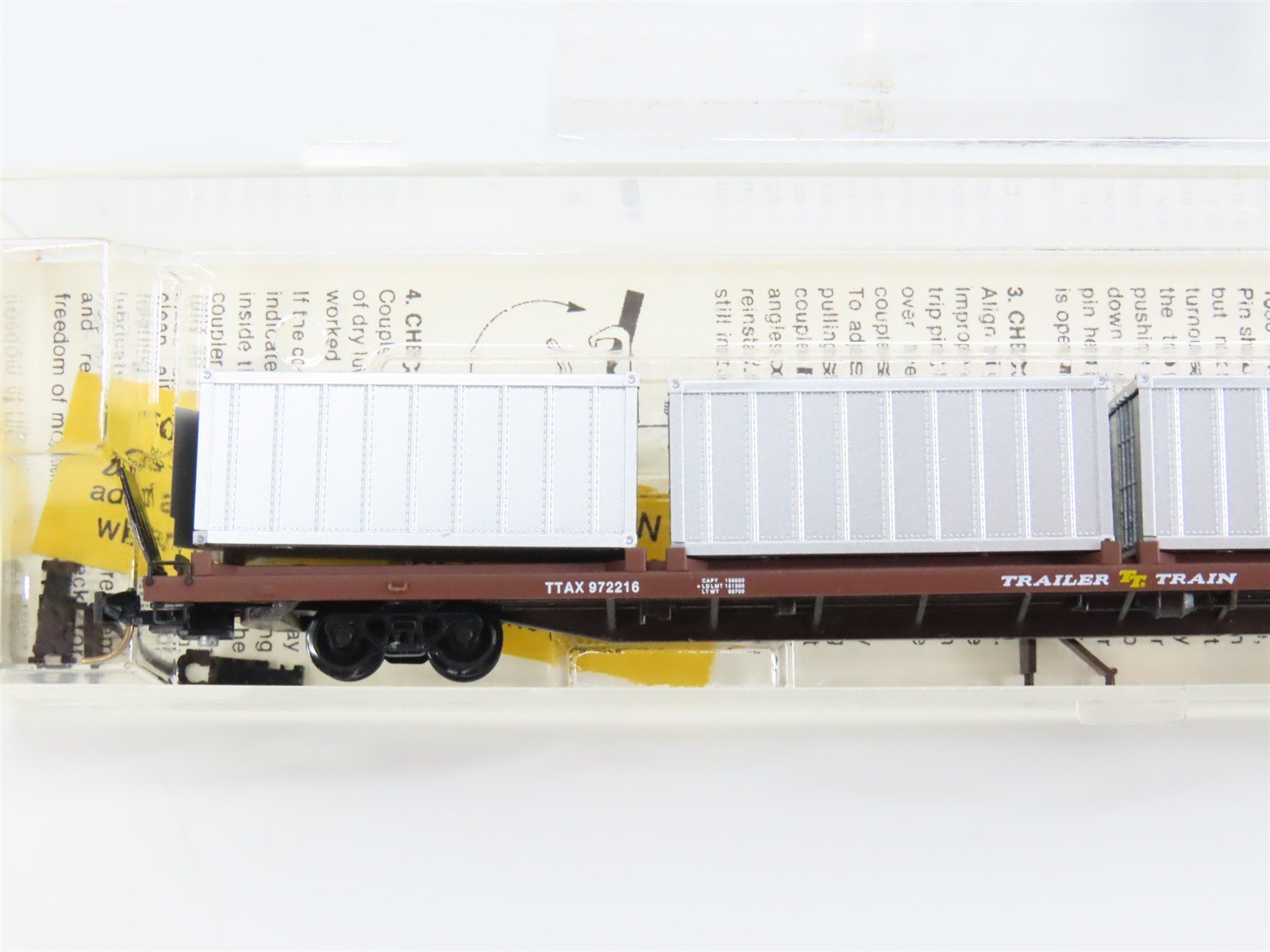 N Scale Micro-Trains 72020-4 TTAX Trailer Train 89' Flat Car 972216 RTR