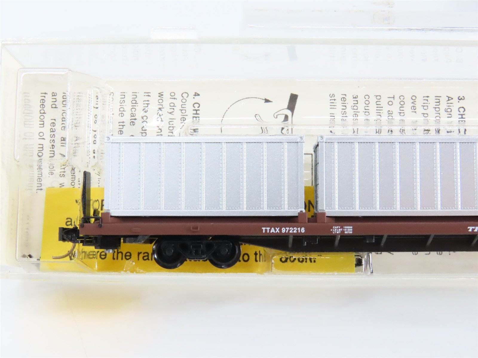 N Scale Micro-Trains 72020-4 TTAX Trailer Train 89' Flat Car with Containers RTR
