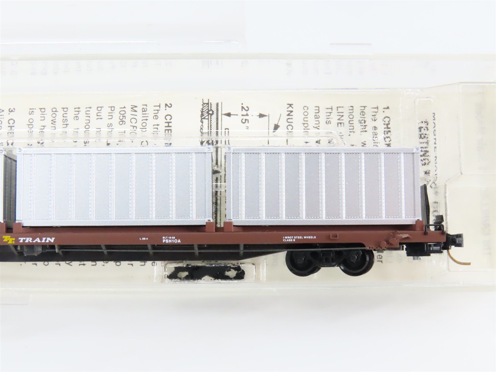 N Scale Micro-Trains 72020-4 TTAX Trailer Train 89' Flat Car with Containers RTR