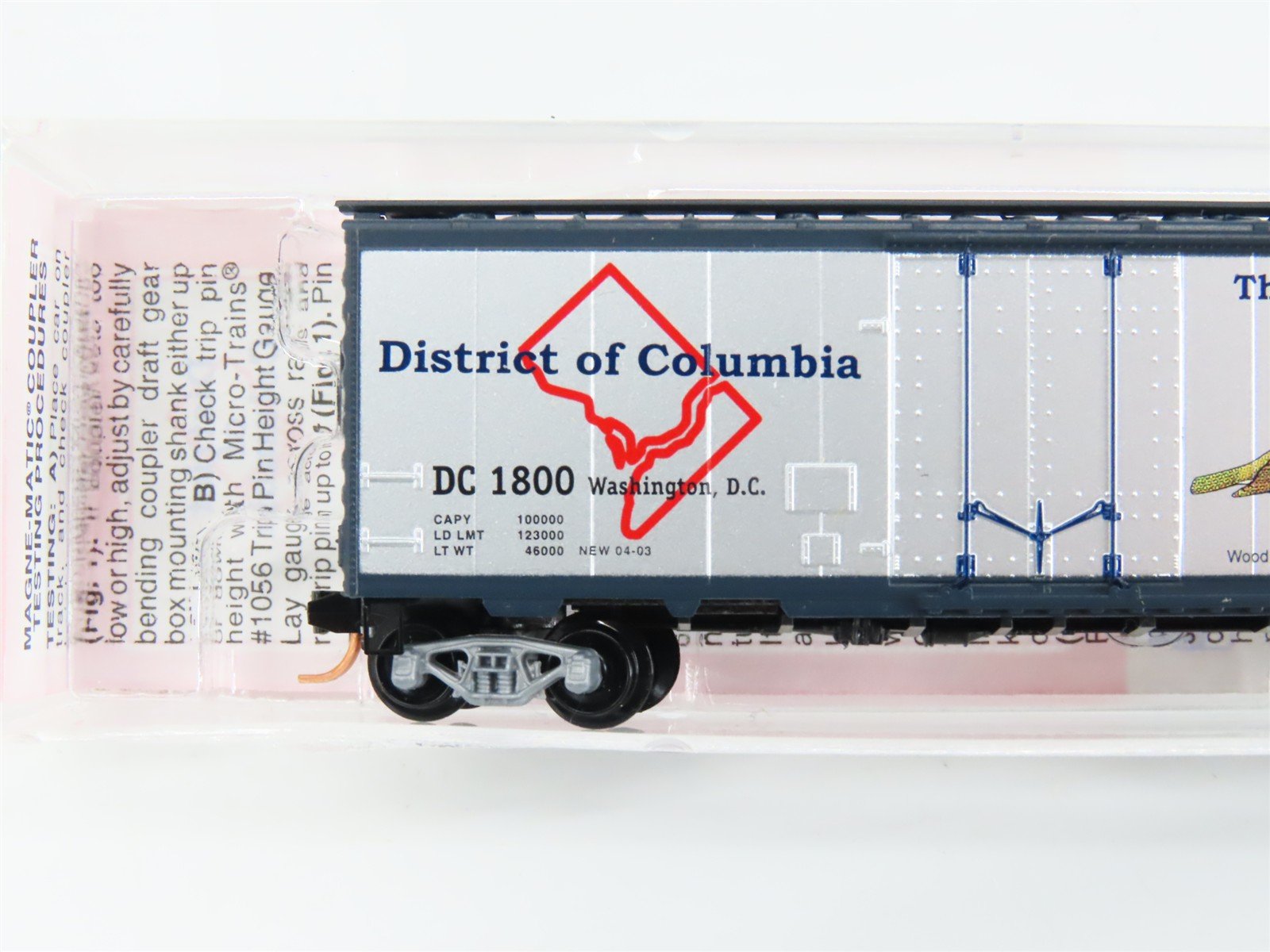 N Scale Micro-Trains DC District of Columbia 40' Box Car 1800 RTR