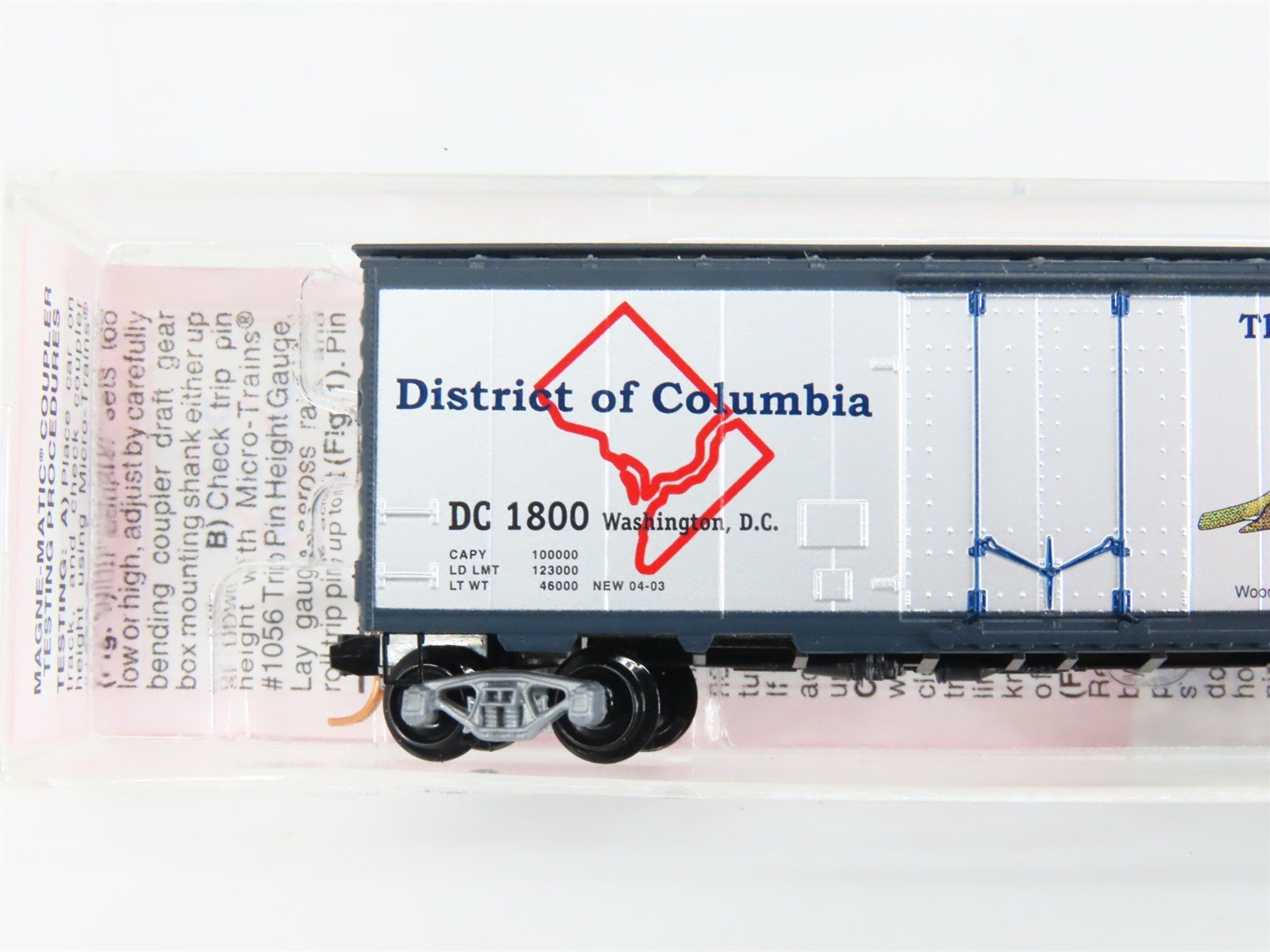 N Scale Micro-Trains 4-03 DC District of Columbia 40' Plug Door Box Car 1800 RTR