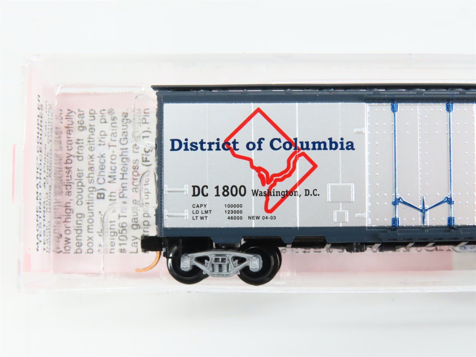 N Scale Micro-Trains 4-03 DC District of Columbia 40' Plug Door Box Car 1800 RTR