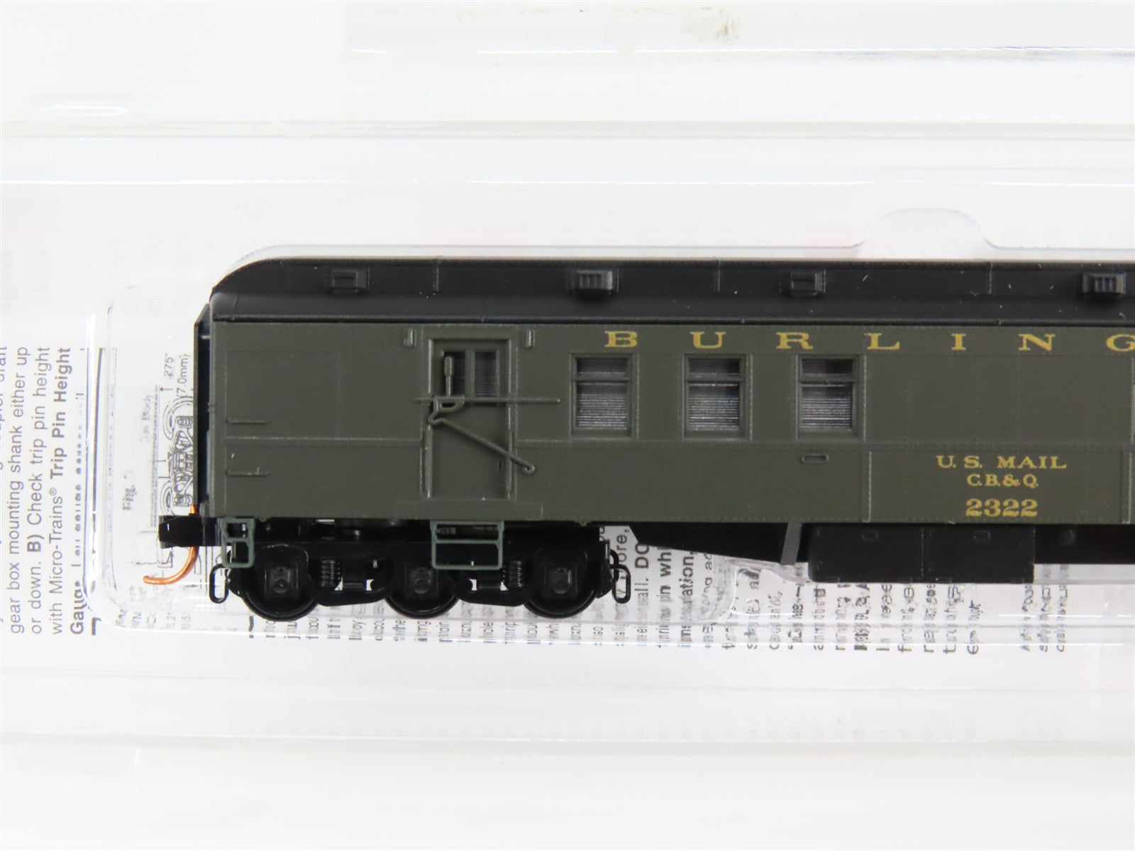 N Scale Micro-Trains 14000030 Burlington Railway Post Office Car RTR