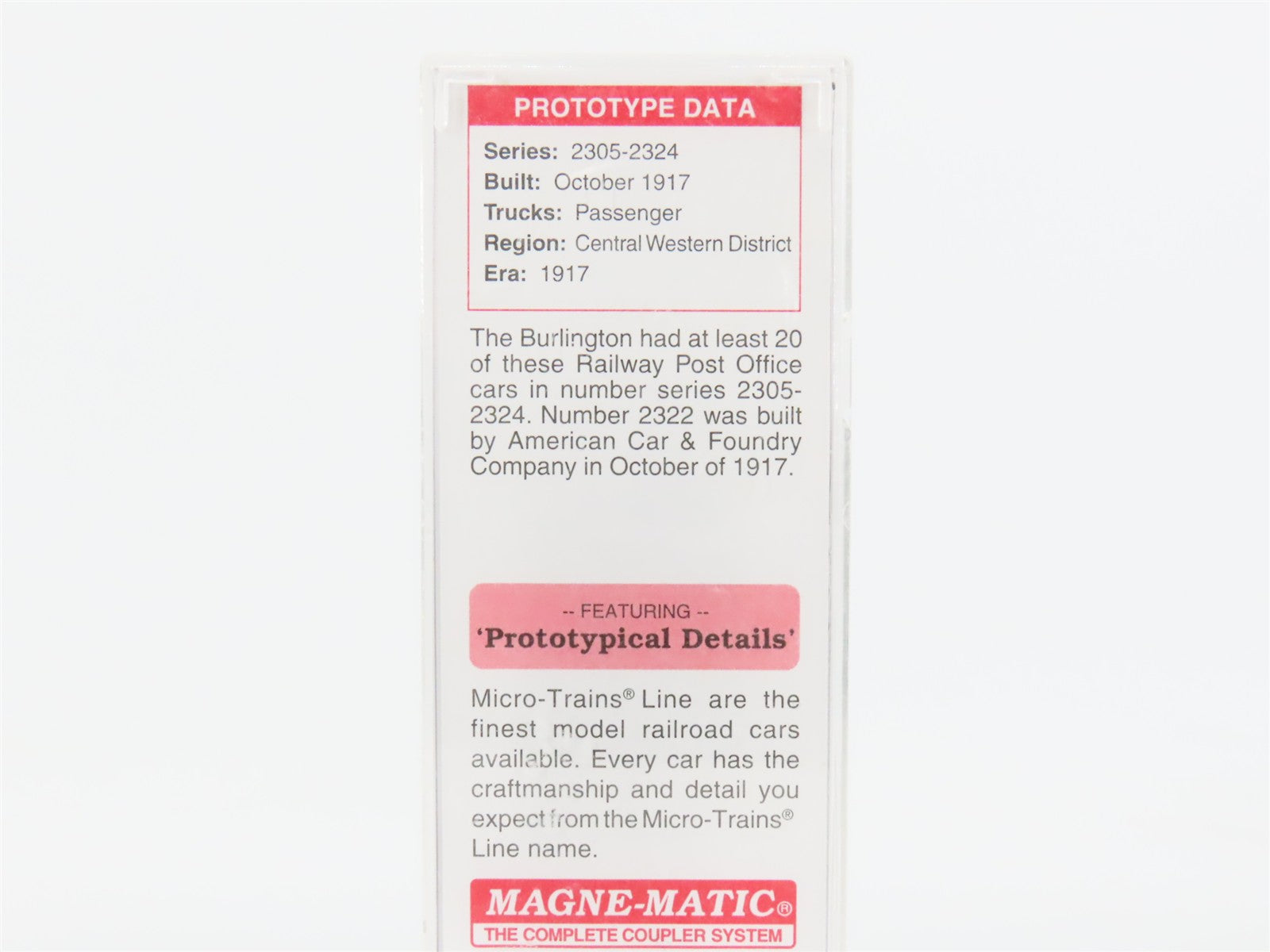 N Scale Micro-Trains 14000030 Burlington Railway Post Office Car RTR