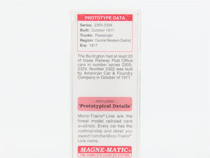 N Scale Micro-Trains 14000030 Burlington Railway Post Office Car RTR