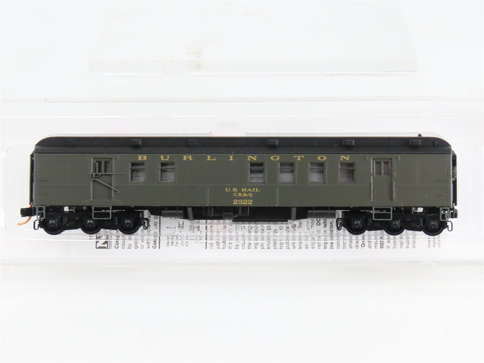 N Scale Micro-Trains 14000030 CB&Q Burlington Railway Post Office Car 2322 RTR