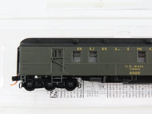 N Scale Micro-Trains 14000030 CB&Q Burlington Railway Post Office Car 2322 RTR