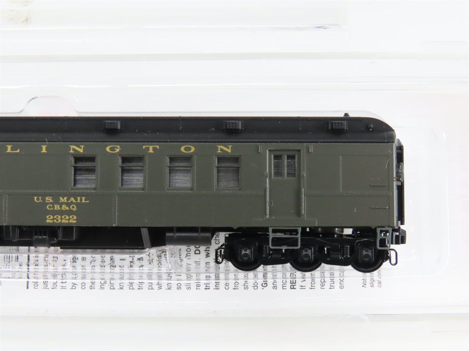 N Scale Micro-Trains 14000030 CB&Q Burlington Railway Post Office Car 2322 RTR