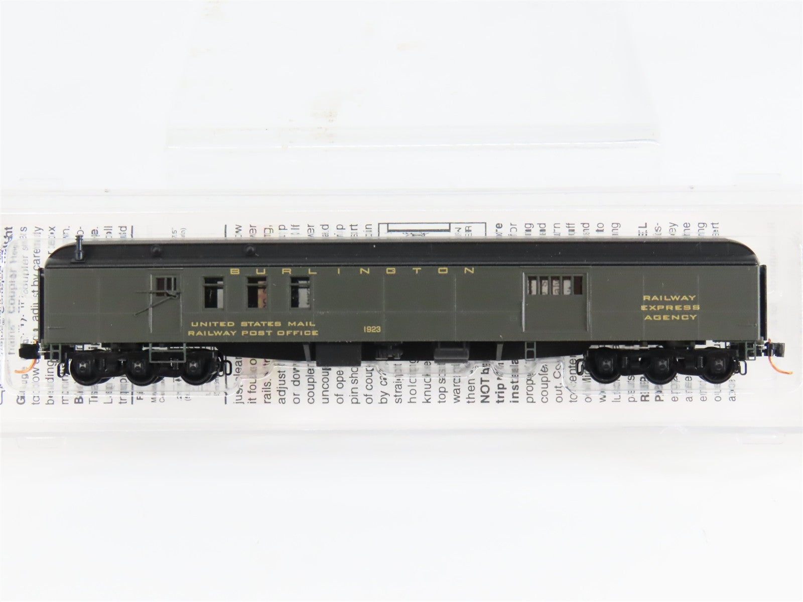 N Scale Micro-Trains 14800030 CB&Q Burlington 70' 70' Mail Baggage Car 1923 RTR