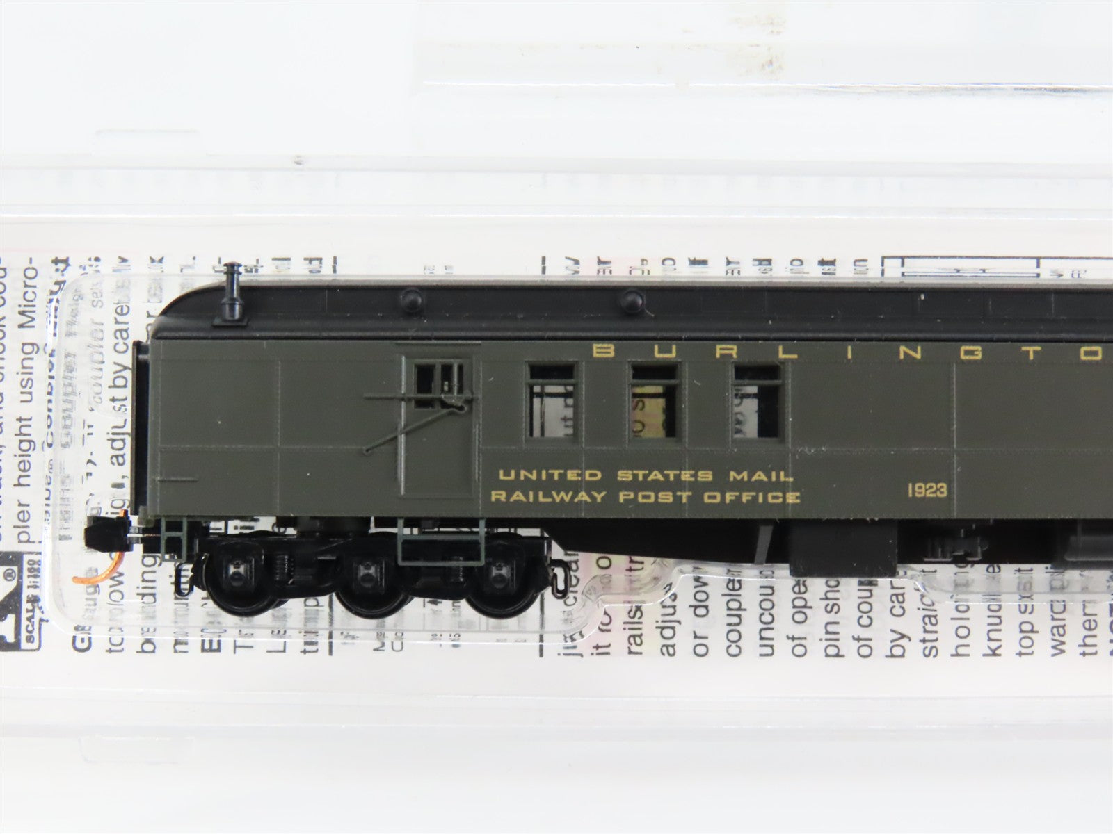 N Scale Micro-Trains 14800030 CB&Q Burlington 70' 70' Mail Baggage Car 1923 RTR