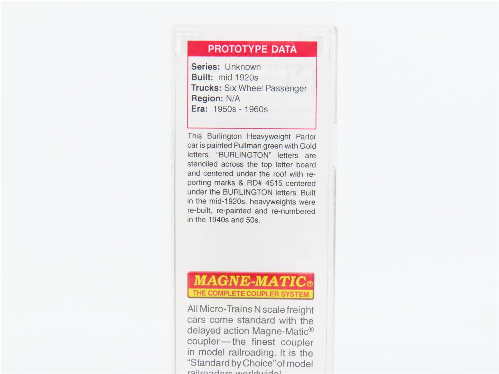 N Scale Micro-Trains 14300030 CB&Q Burlington 28-1 Heavyweight Parlor Car RTR