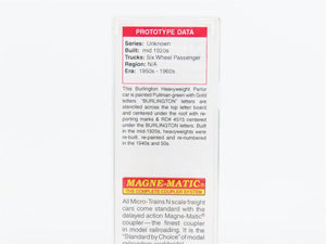 N Scale Micro-Trains 14300030 CB&Q Burlington 28-1 Heavyweight Parlor Car RTR