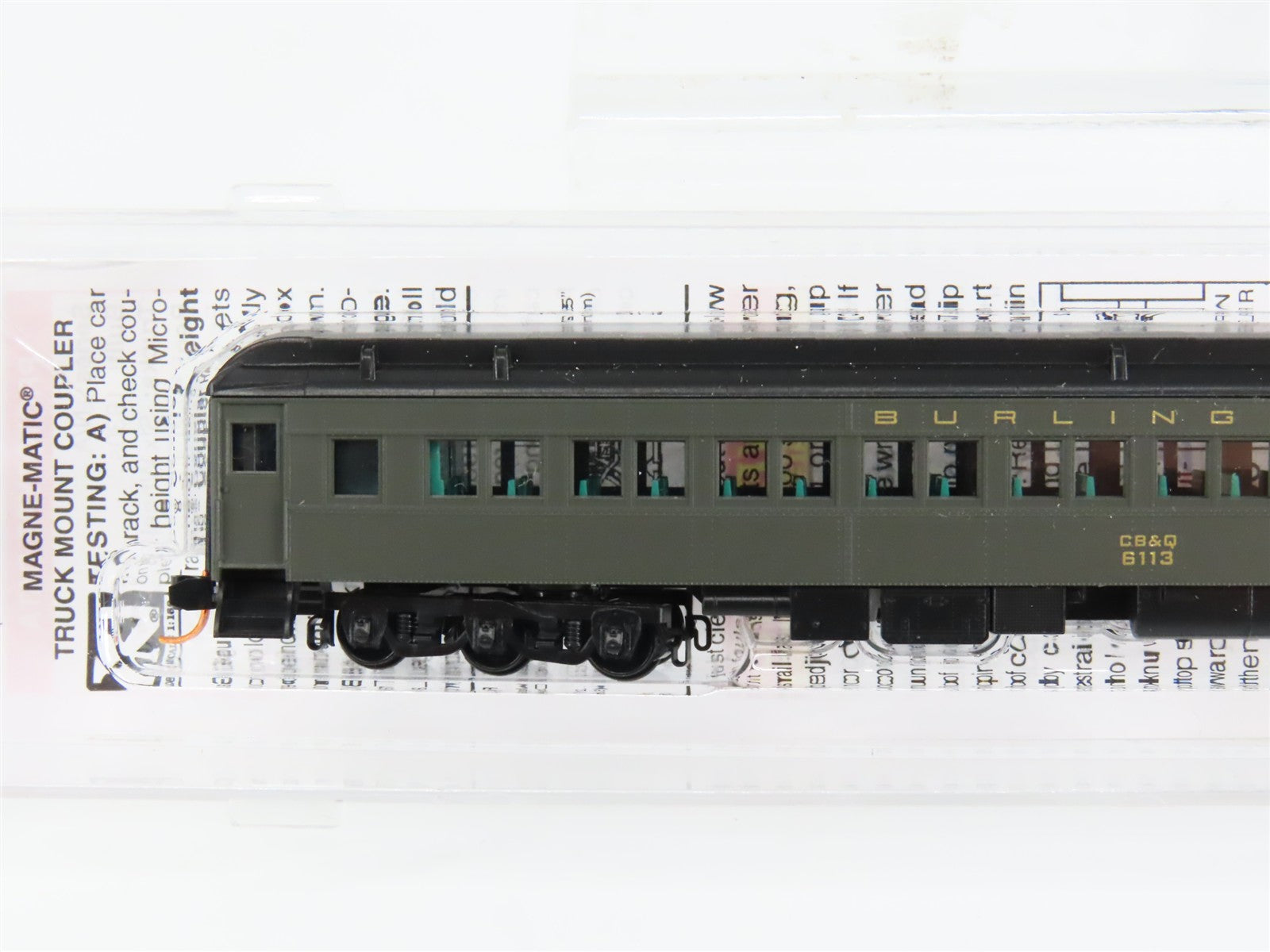 N Scale Micro-Trains 14500030 CB&Q Chicago Burlington & Quincy Coach 6113 RTR