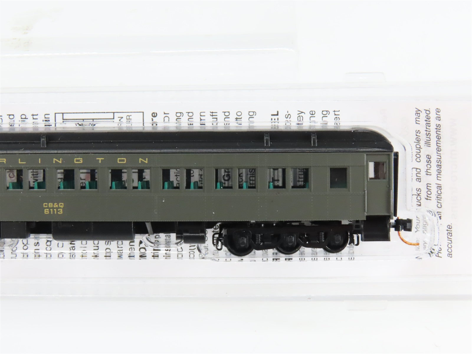 N Scale Micro-Trains 14500030 CB&Q Chicago Burlington & Quincy Coach 6113 RTR