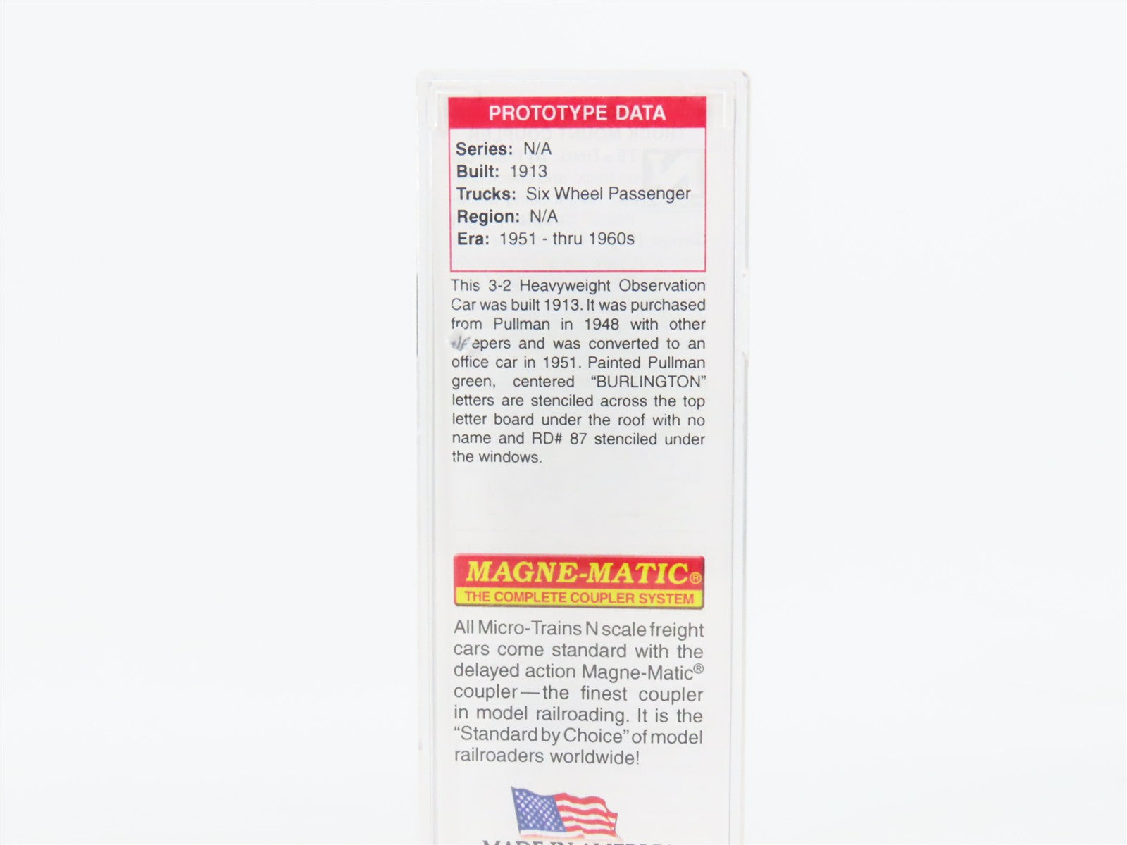 N Scale Micro-Trains 14400030 Chicago, Burlington & Quincy Observation RTR