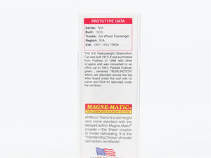 N Scale Micro-Trains 14400030 Chicago, Burlington & Quincy Observation RTR