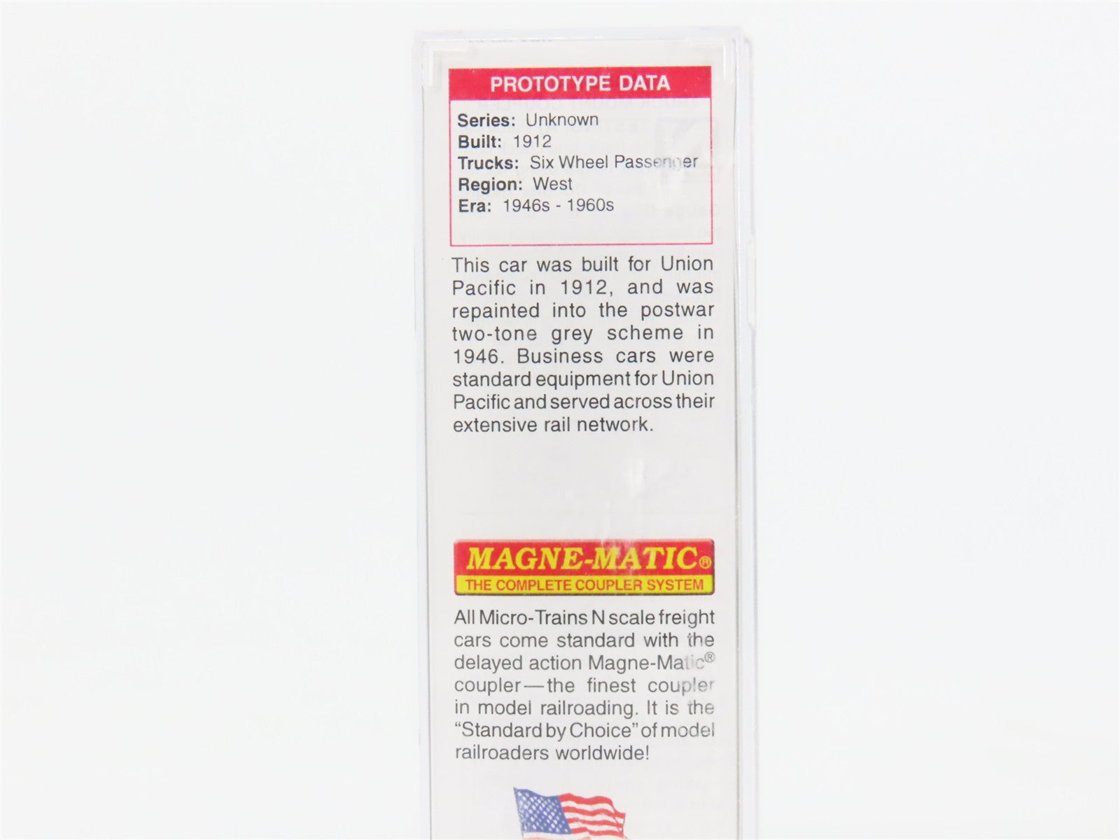 N Scale Micro-Trains 14400190 Union Pacific 3-2 Heavyweight Observation Car RTR