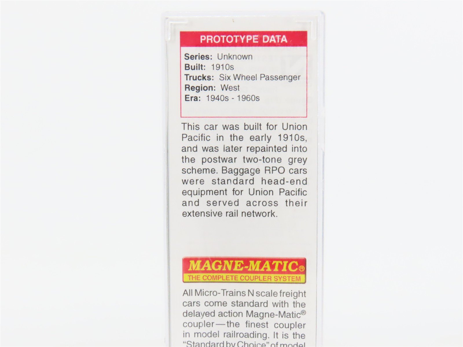 N Scale Micro-Trains 14800190 Union Pacific 70' Heavyweight Mail Baggage Car RTR
