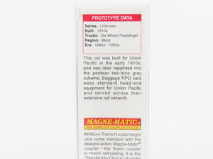 N Scale Micro-Trains 14800190 Union Pacific 70' Heavyweight Mail Baggage Car RTR