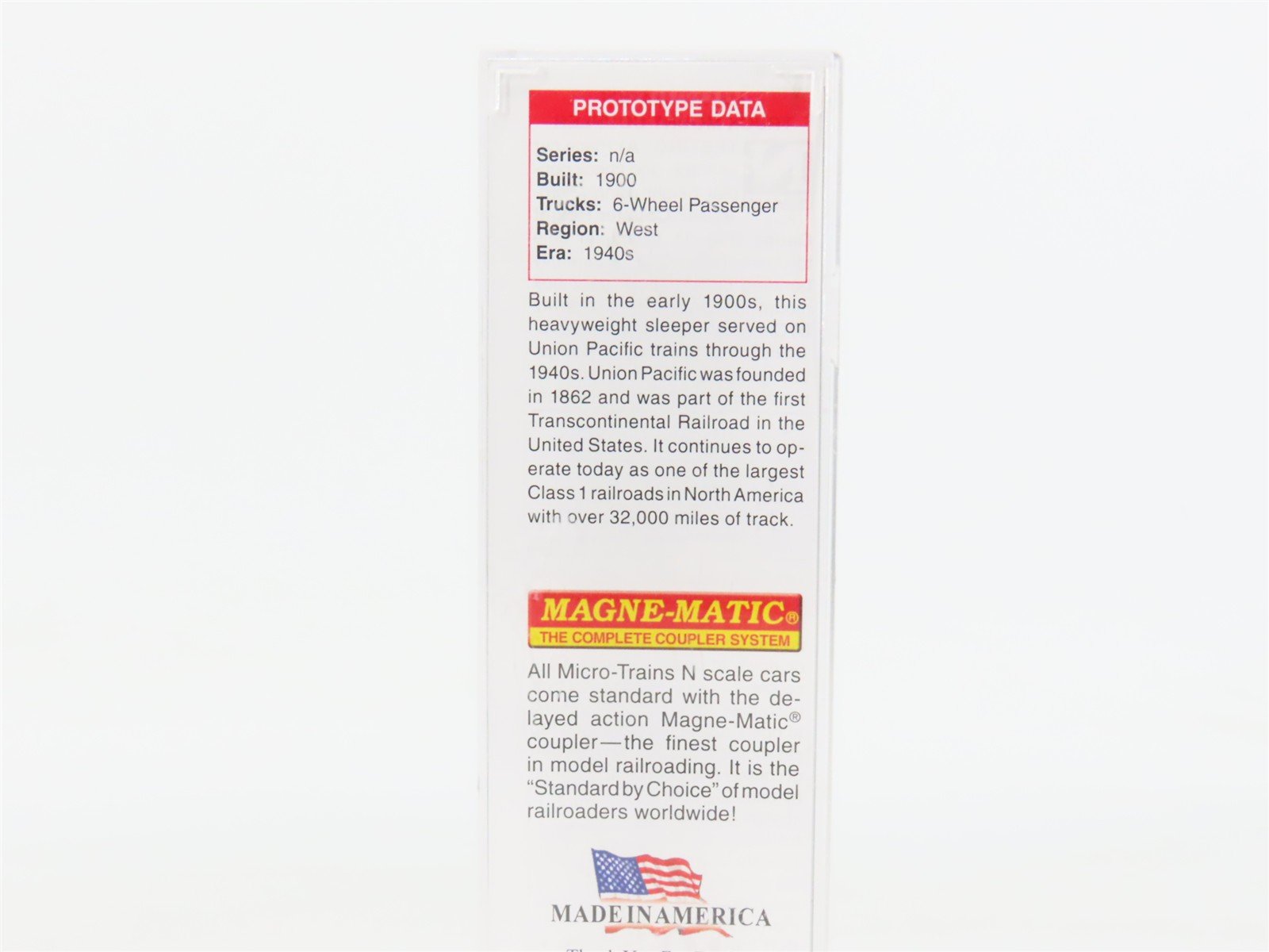 N Scale Micro-Trains 14100420 UP Union Pacific 10-1-2 Heavyweight Sleeper RTR