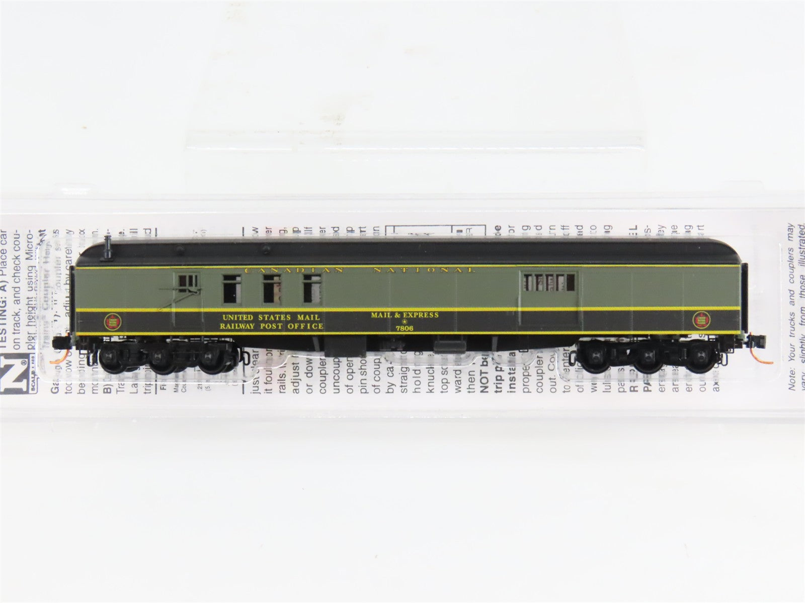 N Scale Micro-Trains 14800150 CN Canadian National 70' Baggage 7806 RTR