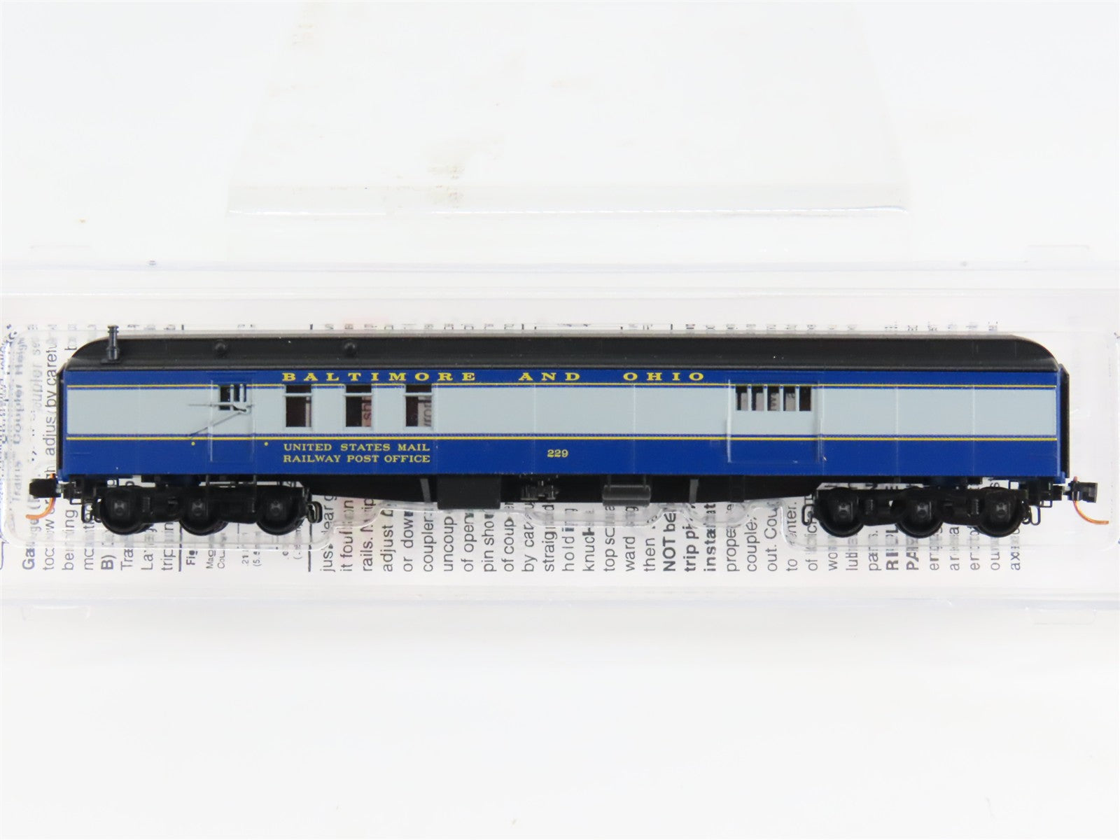 N Scale Micro-Trains 14800090 B&O Baltimore & Ohio 70' Baggage 229 RTR