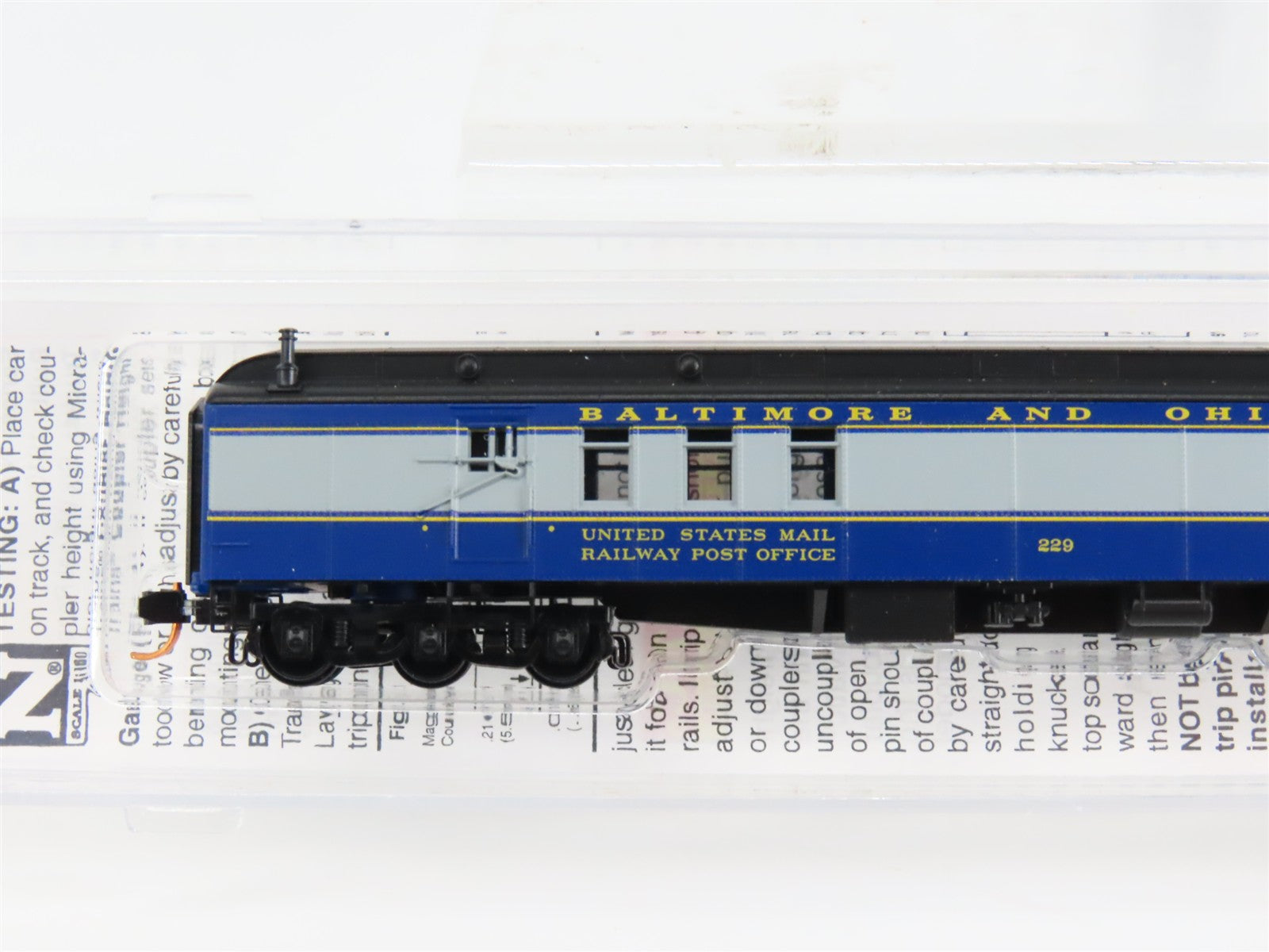 N Scale Micro-Trains 14800090 B&O Baltimore & Ohio 70' Baggage 229 RTR