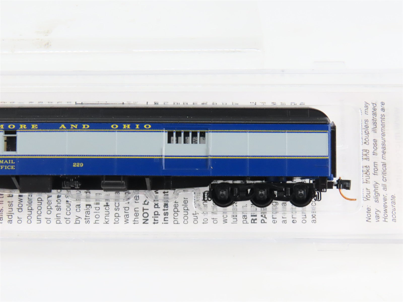 N Scale Micro-Trains 14800090 B&O Baltimore & Ohio 70' Baggage 229 RTR
