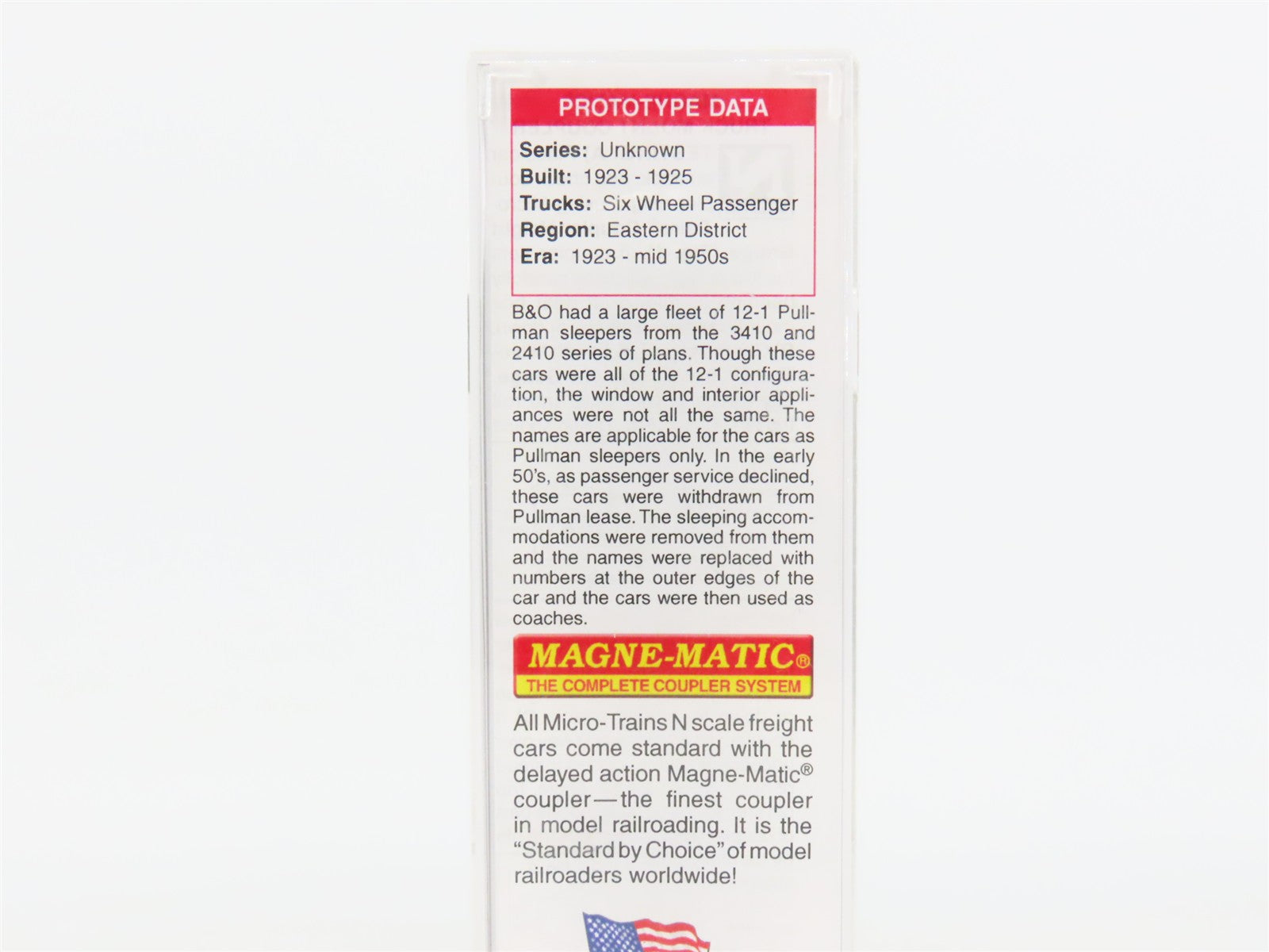 N Scale Micro-Trains 14200090 BO Baltimore & Ohio 12-1 Heavyweight Sleeper RTR