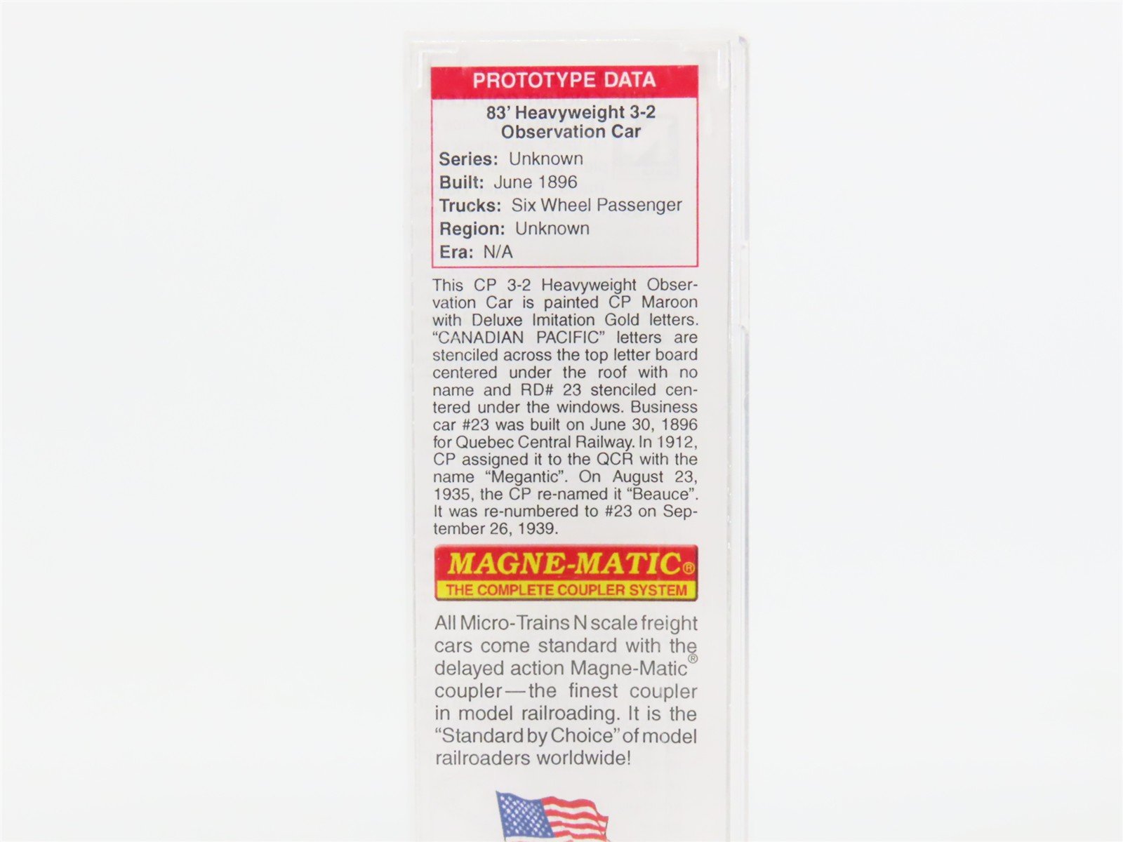 N Scale Micro-Trains 14400080 CP Canadian Pacific 83' Observation 23 RTR