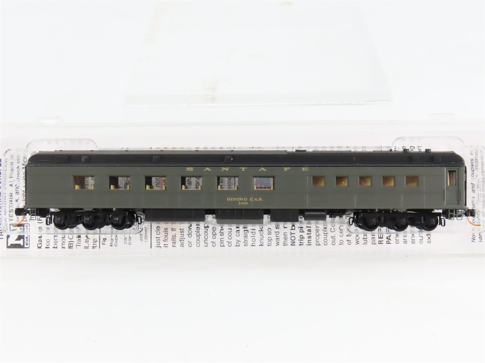 N Scale Micro-Trains 14600040 ATSF Santa Fe Heavyweight Diner Car 1403 RTR