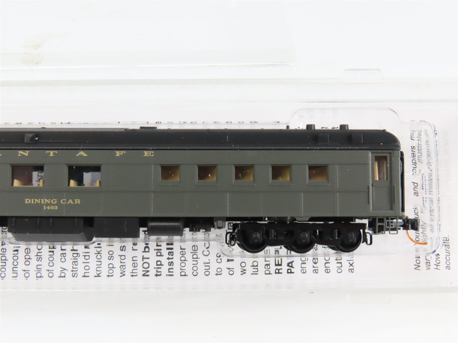 N Scale Micro-Trains 14600040 ATSF Santa Fe Heavyweight Diner Car 1403 RTR