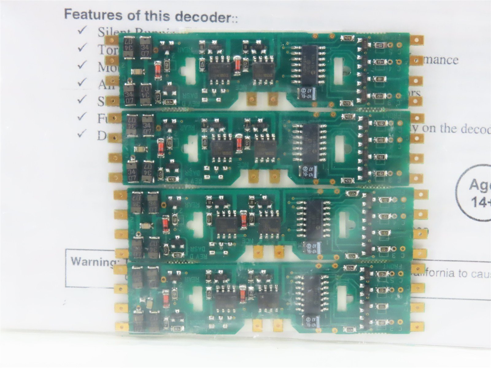 NCE #05240107 DA-SR Mobile DCC Decoder Board for HO Scale Diesels (4-Pack)
