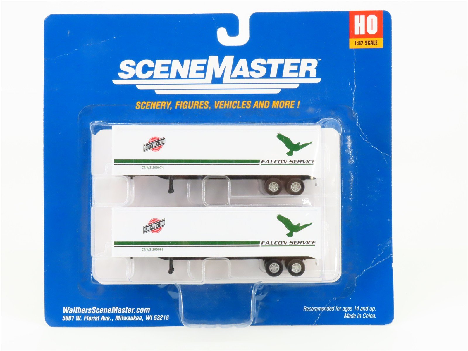 HO Walthers Scene Master 949-2308 CNW Chicago & North Western Trailers 2-Pack