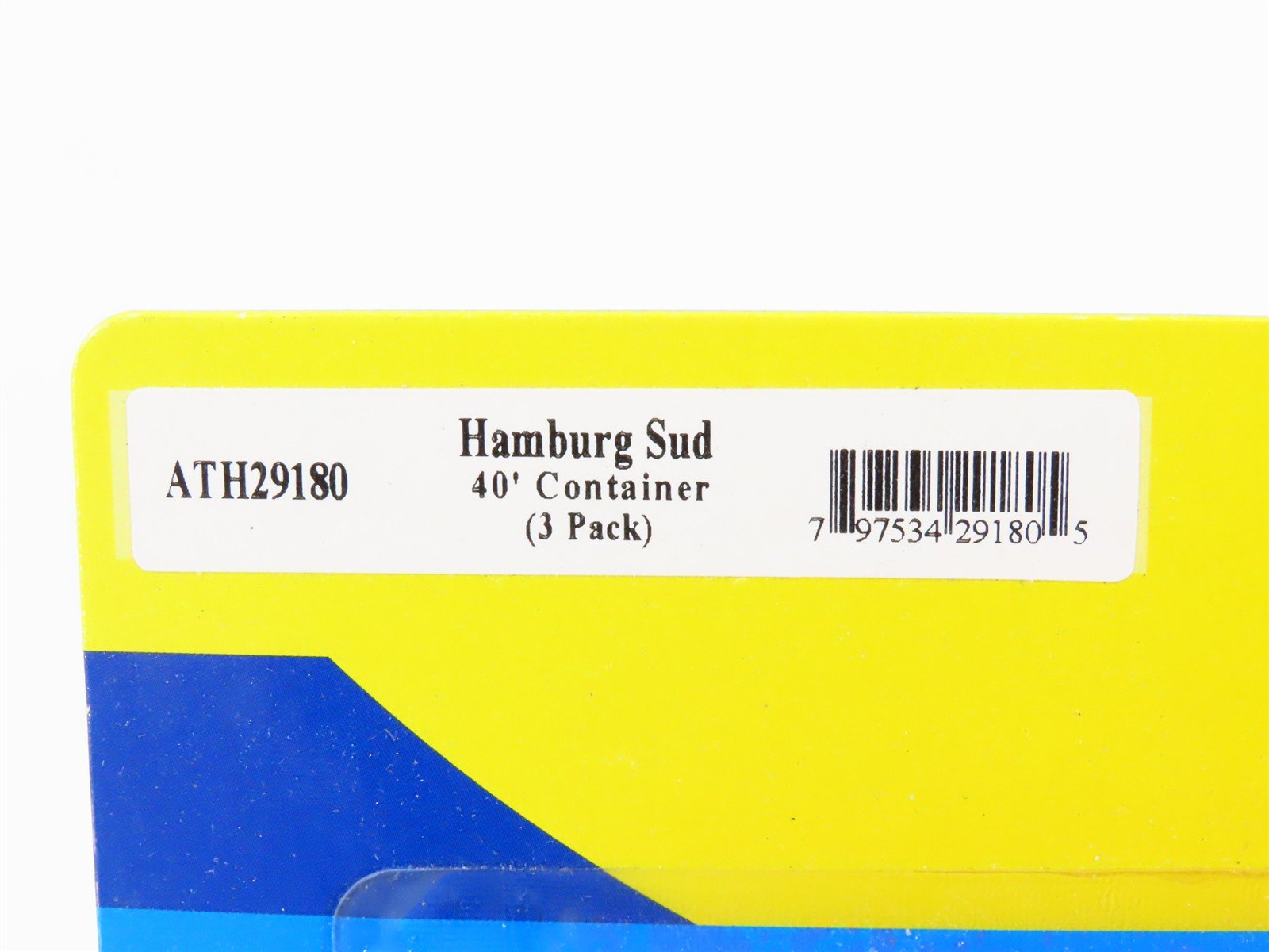 HO Scale Athearn ATH29180 Hamburg Sud 40' Containers 3-Pack Sealed