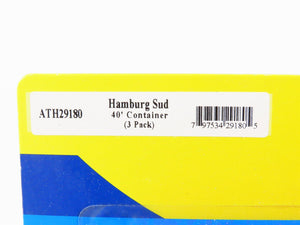 HO Scale Athearn ATH29180 Hamburg Sud 40' Containers 3-Pack Sealed