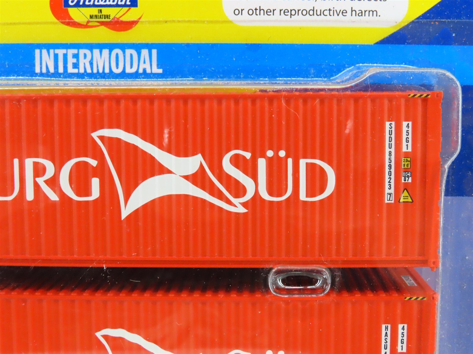 HO Scale Athearn ATH29180 Hamburg Sud 40' Containers 3-Pack Sealed