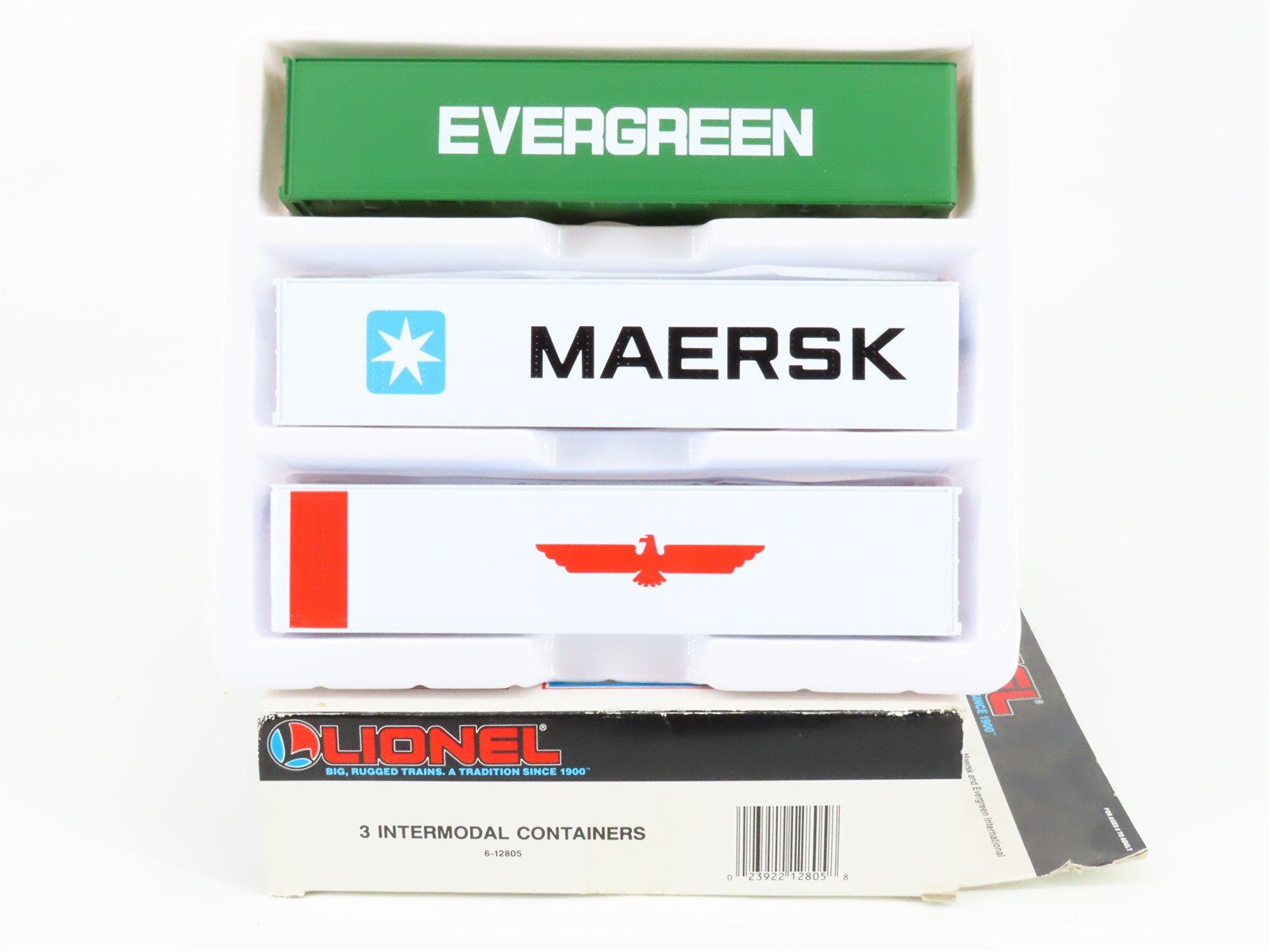 O Scale Lionel 6-12805 Evergeen/Maersk/APL Container 3-Pack