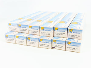 HO Scale Walthers Kits of 12 WAB/TTX/PRR/ERIE/SP/CB&Q 75' TOFC Flat Cars